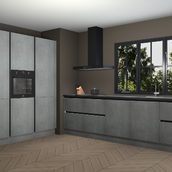 Beton parelgrijs greeploze keuken Marseille 39512