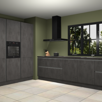 Beton antraciet greeploze keuken Marseille 39563