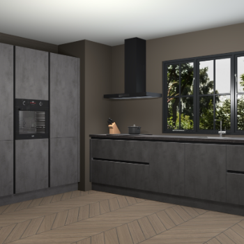 Beton antraciet greeploze keuken Marseille 39566