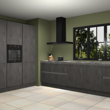 Beton antraciet greeploze keuken Marseille 39569