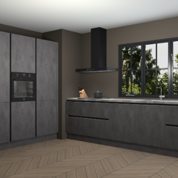 Beton antraciet greeploze keuken Marseille 39572