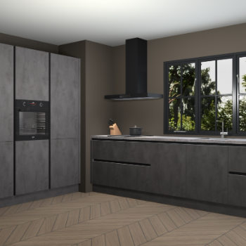 Beton antraciet greeploze keuken Marseille 39578