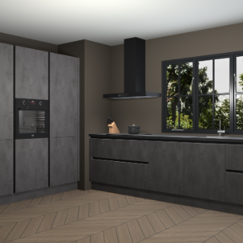Beton antraciet greeploze keuken Marseille 39584