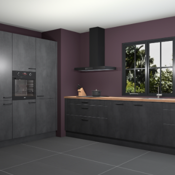 Beton zwarte keuken Marseille 39591