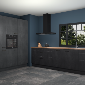 Beton zwarte keuken Marseille 39592