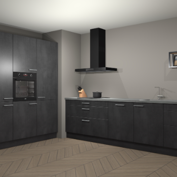 Beton zwarte keuken Marseille 39595