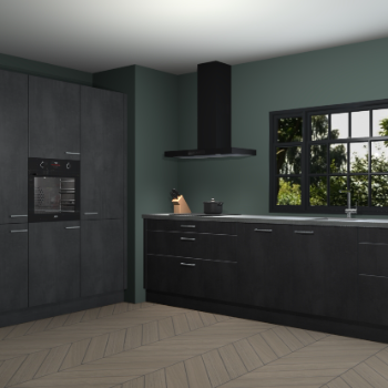 Beton zwarte keuken Marseille 39596