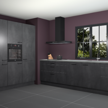 Beton zwarte keuken Marseille 39598