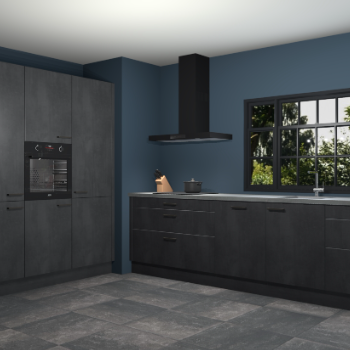 Beton zwarte keuken Marseille 39599