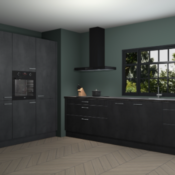 Beton zwarte keuken Marseille 39602