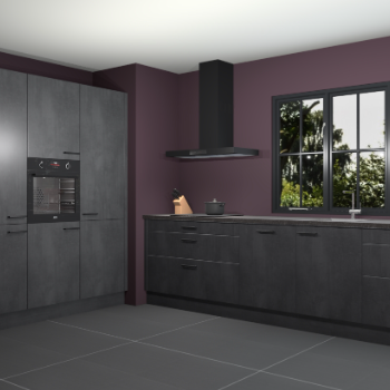 Beton zwarte keuken Marseille 39604