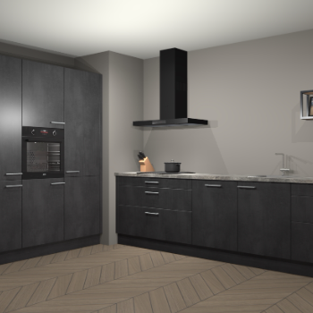 Beton zwarte keuken Marseille 39607