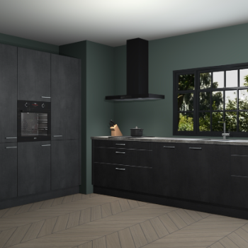 Beton zwarte keuken Marseille 39608