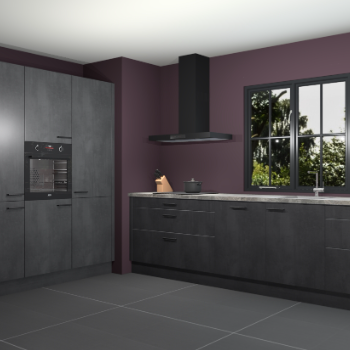 Beton zwarte keuken Marseille 39610