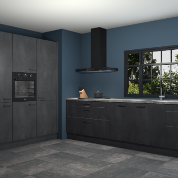 Beton zwarte keuken Marseille 39611