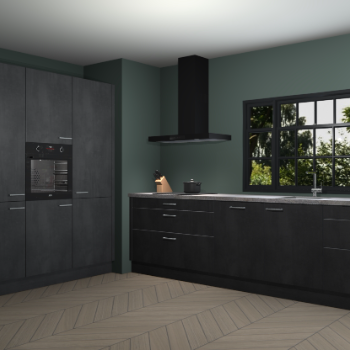 Beton zwarte keuken Marseille 39614