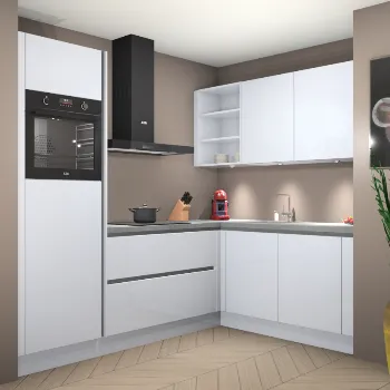 Sneeuwwitte greeploze hoogglans keuken Frankfurt 21775