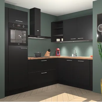 Zwarte keuken Frankfurt 22036