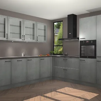 Beton parelgrijze keuken Murcia 22078