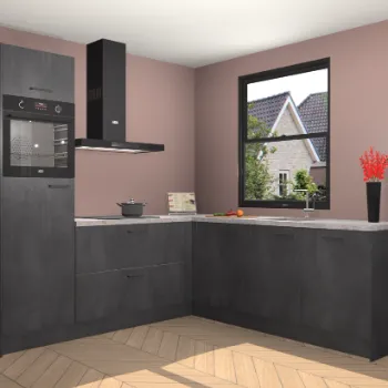 Beton zwarte keuken Bremen 22122