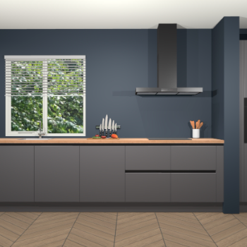 Onyxgrijze greeploze keuken Elzas 39771