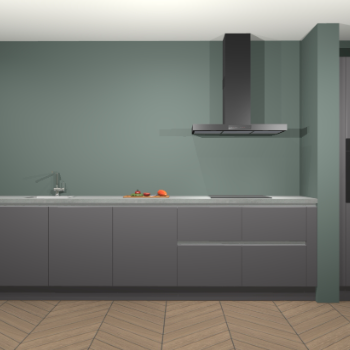 Onyxgrijze greeploze keuken Elzas 39774