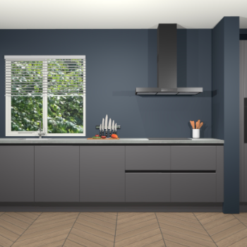 Onyxgrijze greeploze keuken Elzas 39777