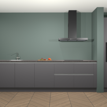 Onyxgrijze greeploze keuken Elzas 39780