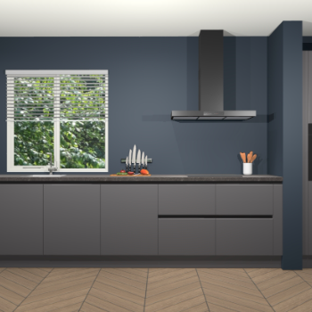 Onyxgrijze greeploze keuken Elzas 39783