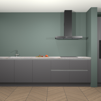 Onyxgrijze greeploze keuken Elzas 39792