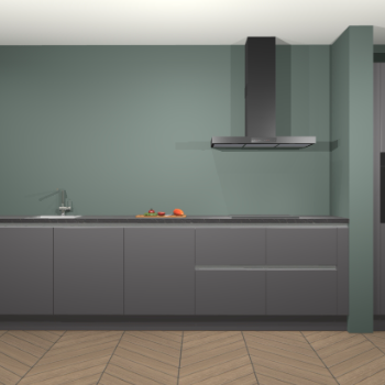 Onyxgrijze greeploze keuken Elzas 39798