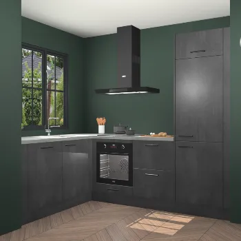 Beton zwarte keuken Bordeaux 22162
