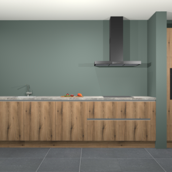 Goud eiken greeploze keuken Elzas 40240