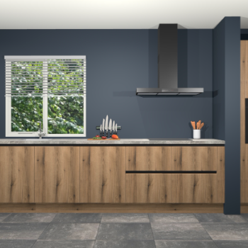 Goud eiken greeploze keuken Elzas 40243