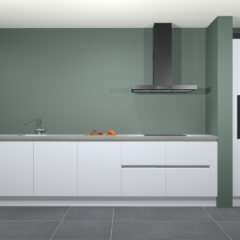 Sneeuwwitte hoogglans greeploze keuken Elzas 40369