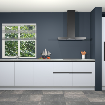 Sneeuwwitte hoogglans greeploze keuken Elzas 40372