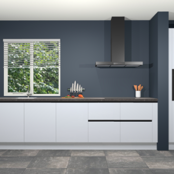 Sneeuwwitte hoogglans greeploze keuken Elzas 40378