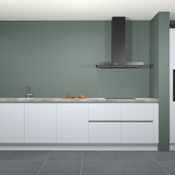 Sneeuwwitte hoogglans greeploze keuken Elzas 40381