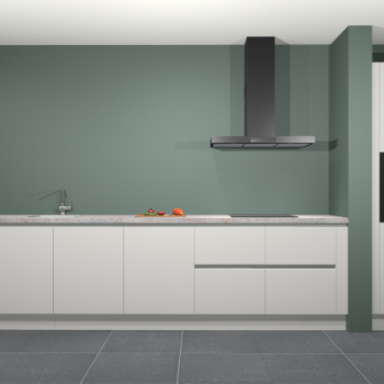 Zijdegrijze hoogglans greeploze keuken Elzas 40423