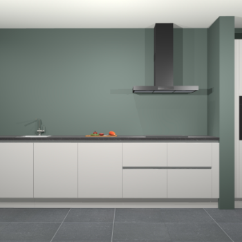 Zijdegrijze hoogglans greeploze keuken Elzas 40429