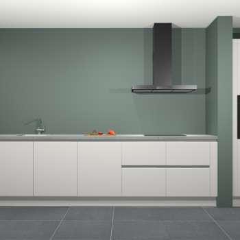 Zijdegrijze greeploze keuken Elzas 40527