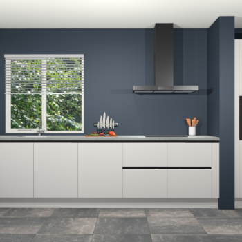 Zijdegrijze greeploze keuken Elzas 40530