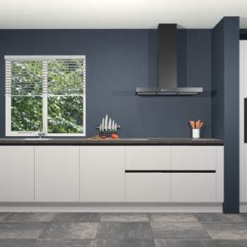 Zijdegrijze greeploze keuken Elzas 40536