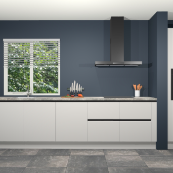 Zijdegrijze greeploze keuken Elzas 40542