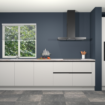 Zijdegrijze greeploze keuken Elzas 40548