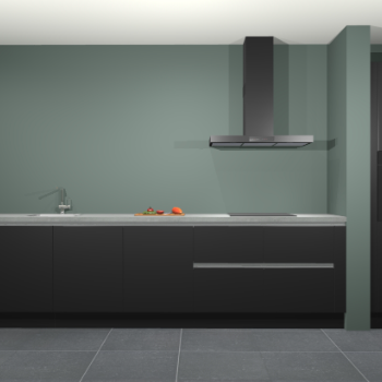 Zwarte greeploze keuken Elzas 40604