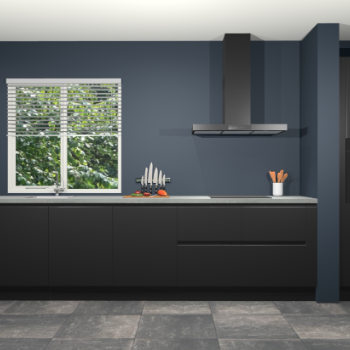 Zwarte greeploze keuken Elzas 40607