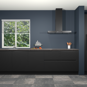 Zwarte greeploze keuken Elzas 40613