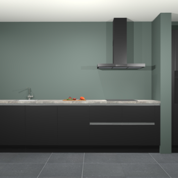 Zwarte greeploze keuken Elzas 40616