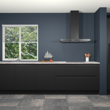 Zwarte greeploze keuken Elzas 40625